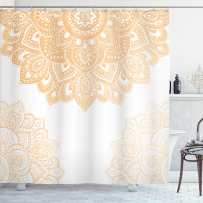 Ambesonne Flora Shower Curtain South Mandala Design Print -  sc_260584_extralong