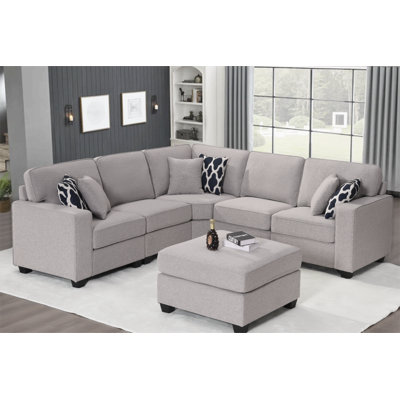 Giancarlo Compression Upholstered L-Shaped Sectional Symmetrical