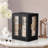 FCH Quad View With Storage 5 Drawers Rotatable Black Cabinet Pink Velvet Jewellery Case