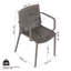 Fauteuil empilable en plastique 4 pièces pour intérieur / extérieur - dossier ergonomique à lattes, matériau PP résistant aux intempéries, gris chaud - patio, balcon, café
