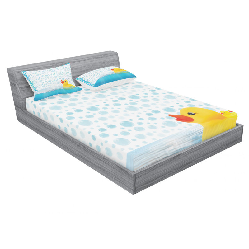 Microfiber Polka Dots Sheet Set, Queen Sheet Set with Fitted Sheet