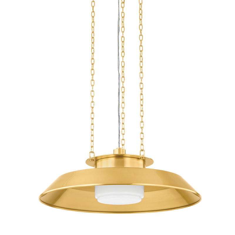 Luminaire suspendu WOODROW, Laiton, H 7,25 po x l 22 po x P 22 po