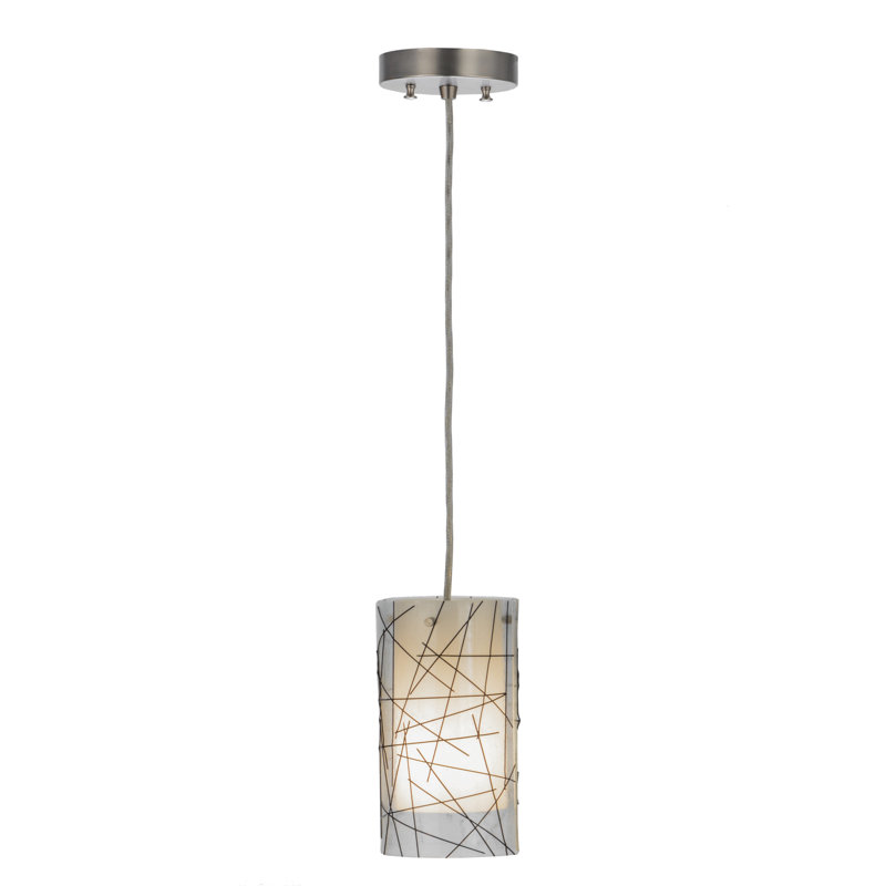 Brushed Nickel 5" Glass Mini Island Pendant Light