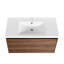 Armoire de salle de bain 36 po, brun avec lavabo en résine - bois d'ingénierie, corrosion et ternissement polyvalent pour différentes pièces, comptoir de meuble-lavabo à 2 portes, assure une résistance durable-2063311369