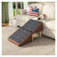 Rampe d'accès 3 en 1 pour animaux de compagnie avec pouf de rangement dissimulé, escalier antidérapant pour chiens âgés, repose-pieds marron moderne pouvant supporter jusqu'à 120 kg