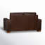 Causeuse à accoudoirs carrés en cuir véritable de 66 po de largeur Jonie-356708768