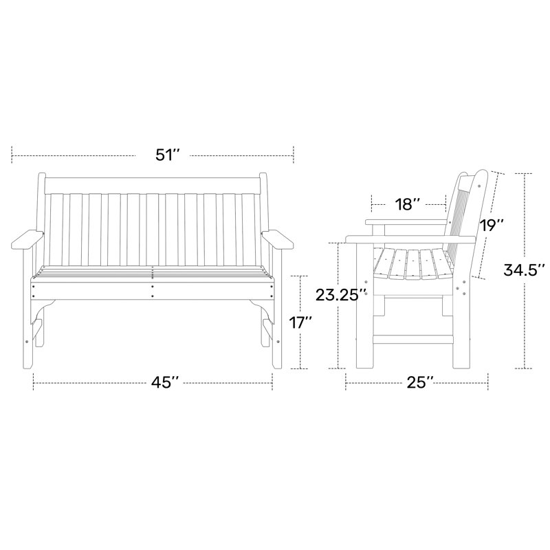 Poly 3-Piece Bench With Coffee Table, 3 Pcs: 1 Coffee Table, 2 Benchs, Green