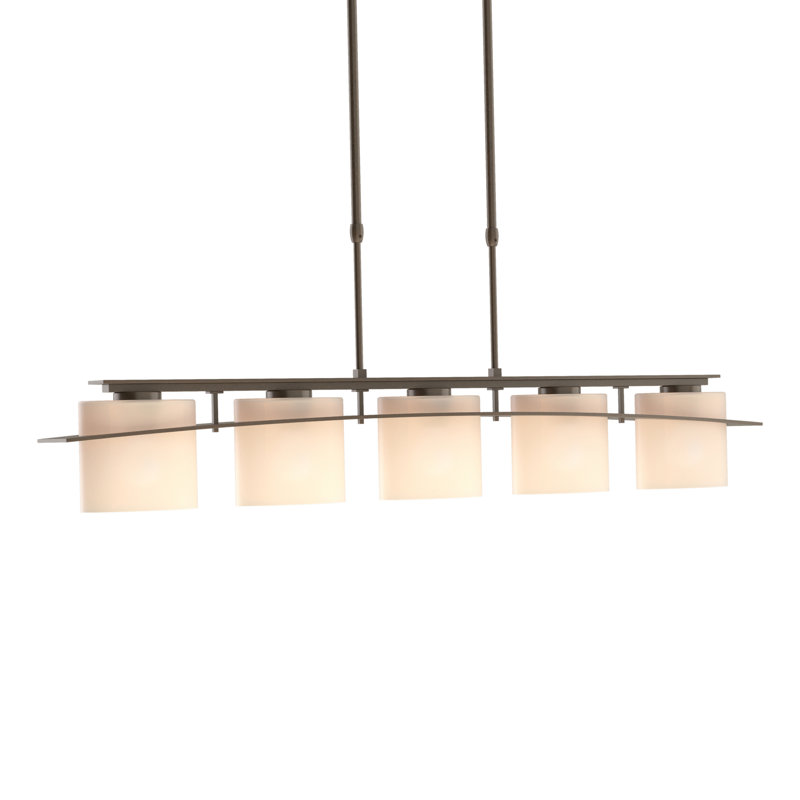 Arc 5 - Light Kitchen Island Linear Pendant, Opal, Bronze