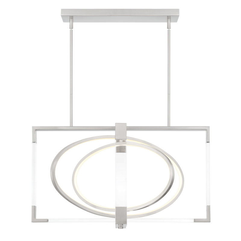 1 - Light Brushed Nickel LED Kitchen Island Pendant