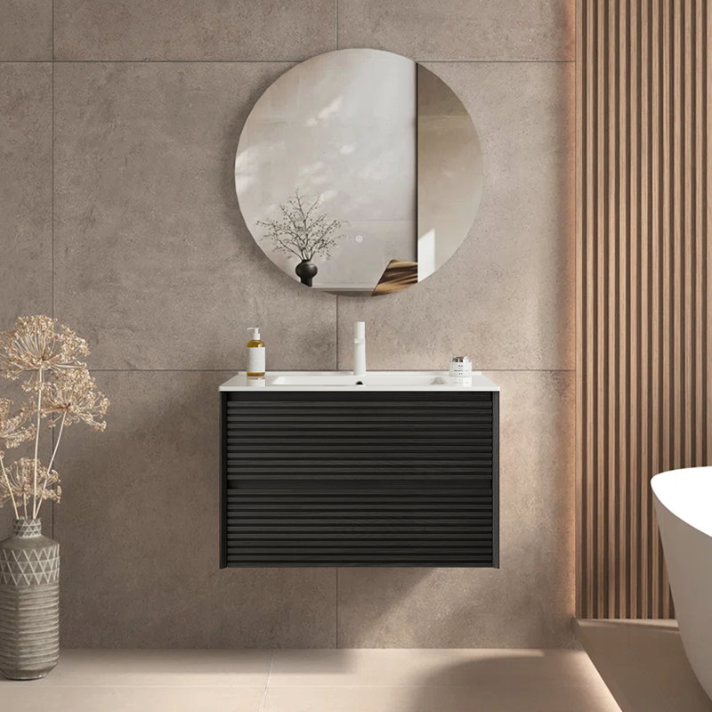 Meuble-lavabo mural moderne 30 po Mid-Century