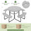 Banc de pique-nique d'extérieur portable avec 4 bancs et trou de parasol gris-1658933878
