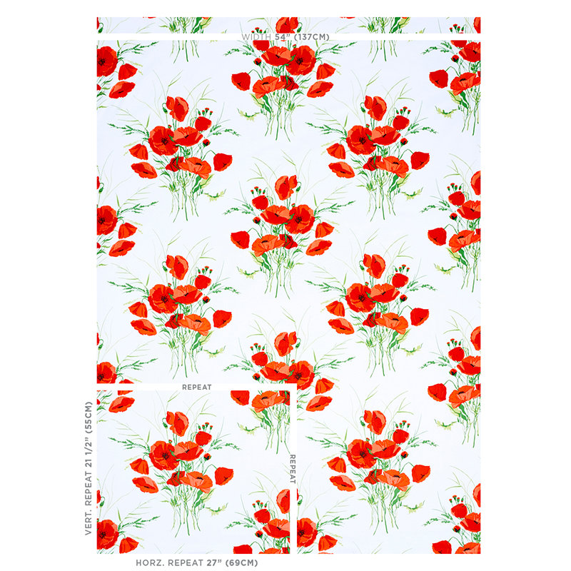Tissu Joni Chintz, Rouge
