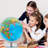 13 in Desktop Globe with Stainless Steel Stand, 720° Swivels in All Directions