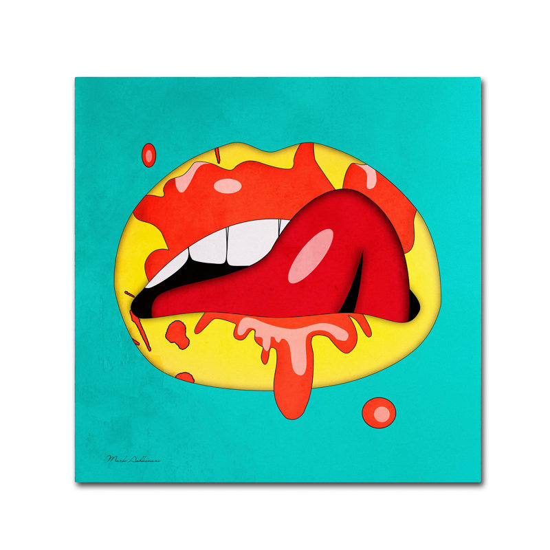 «Lips» par Kieninger, impression sur toile tendue, H 14 po x l 14 po x P 2 po