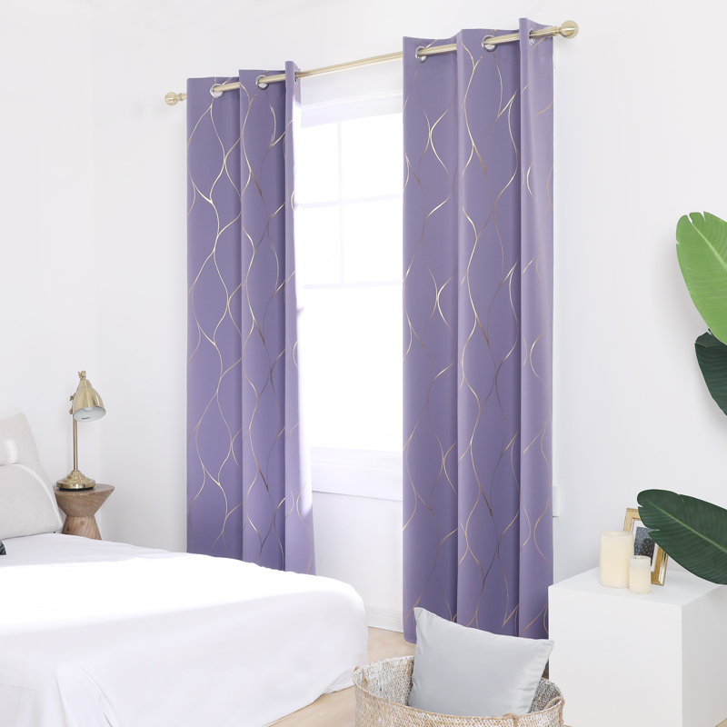 Boulus Room Darkening Curtain Panel Pair, Light Purple, 52" W x 54" L