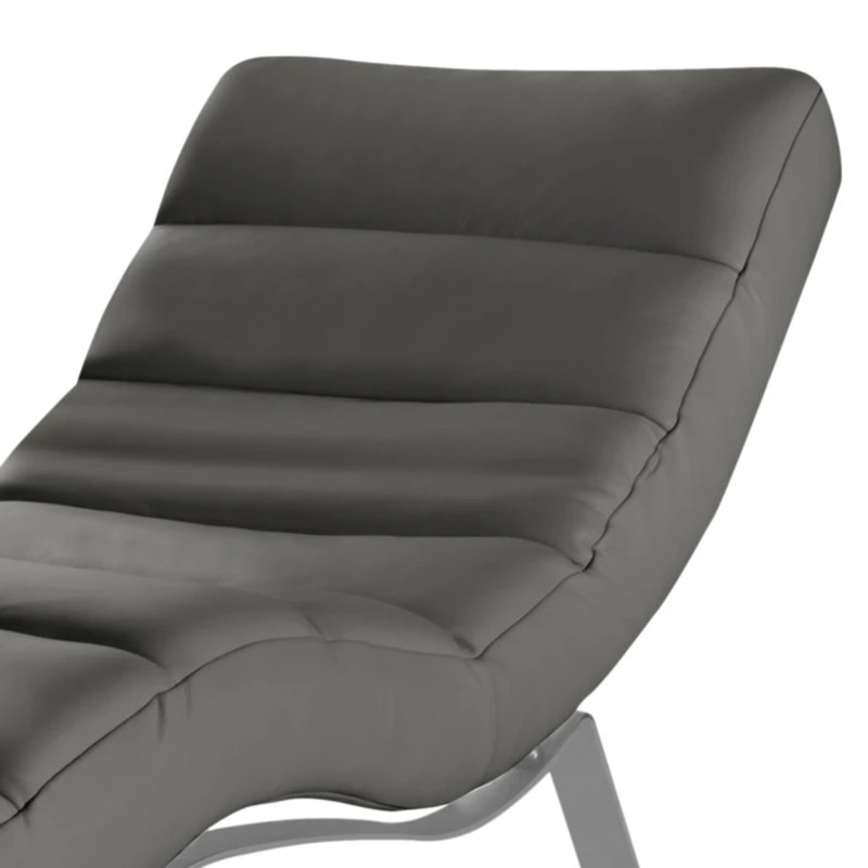 Edena Upholstered Chaise Lounge, Grey