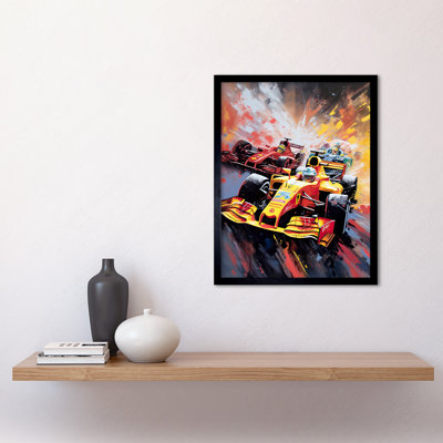 Langell Grand Prix Championship Cars Racing On Track - Single Picture Frame Print