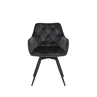 49cm H Tufted Velvet Upholstered Armchair