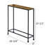Table d'appoint, fabrication en métal, surface en laiton texturé antique, base en bronze, plateau rectangulaire élancé, plateau de style plateau amovible, sans assemblage, patins de plancher, profondeur de 20,83 po, largeur de 6 po, 22,5 po