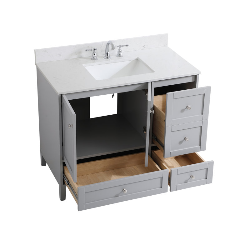 Ensemble de meuble-lavabo simple 42 po Selma, Gris
