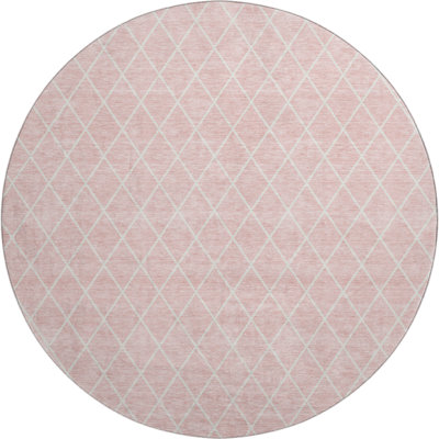 Premium Machine Washable Prisco Pink Rug