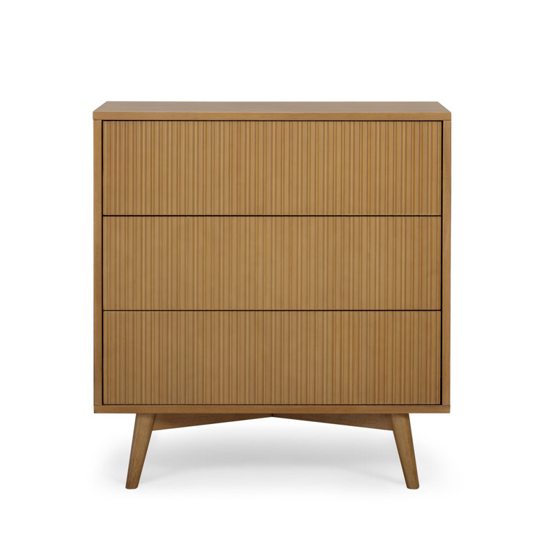 Solid Wood 76 cm W Chest of 3 Drawers, Natural