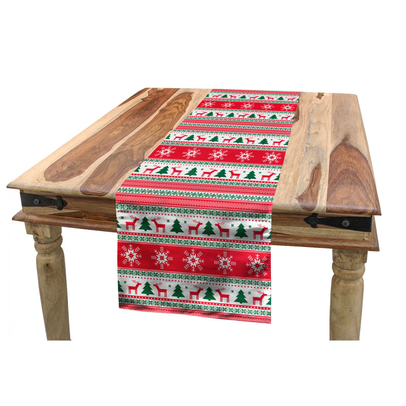 Geometric Christmas Table Runner, 90" x 16"