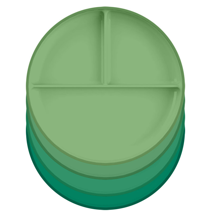Assiettes divisées pour enfants, ensemble de 4, Vert