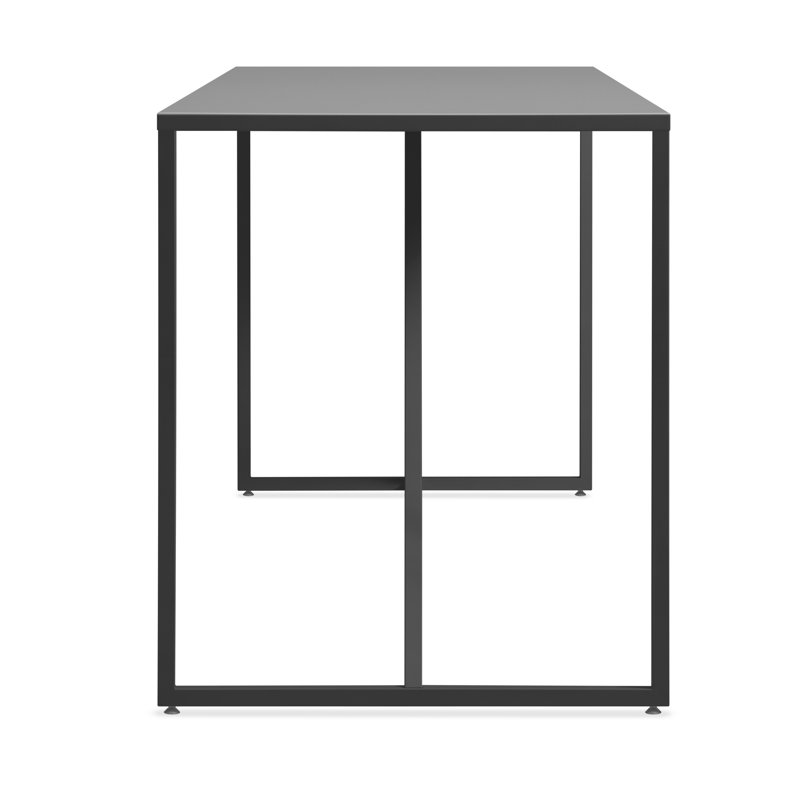 Strut Walnut Metal Base Dining Table, Bar (40" Height), Slate, 35" W x 90" L