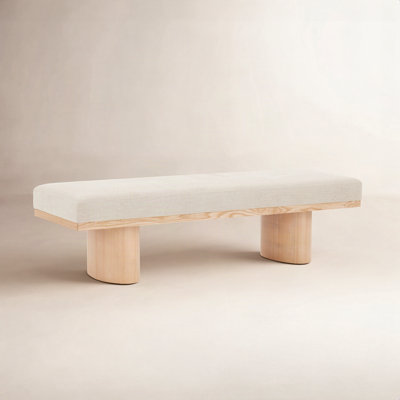 62" Linen Bedroom Bench