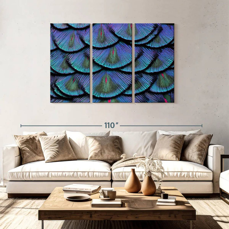 Peacock Tail Feathers, 48" H x 74" W