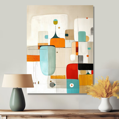 Mid Century Forms Radiant Of Geometry I - Abstract Midcentury Canvas Print
