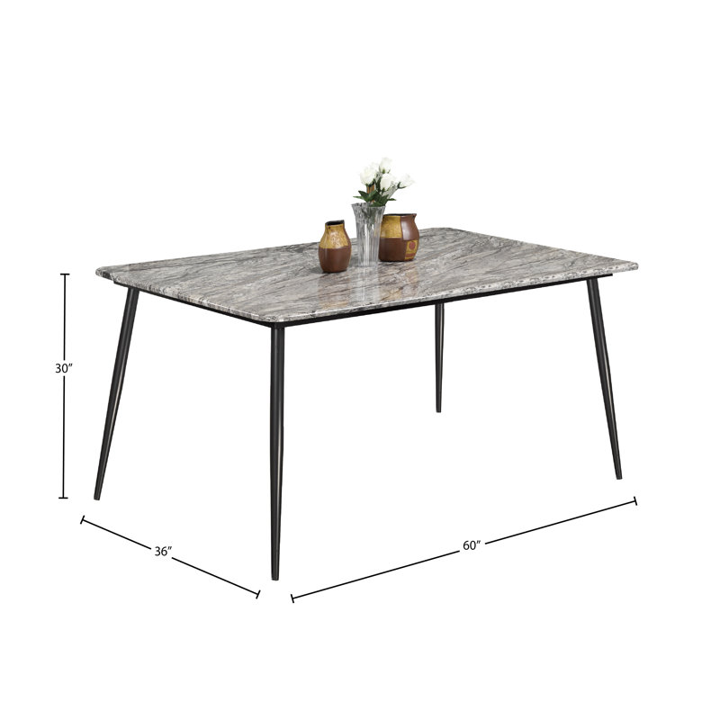 Table de salle à manger Sarko, H 30 po x L 60 po x l 36 po