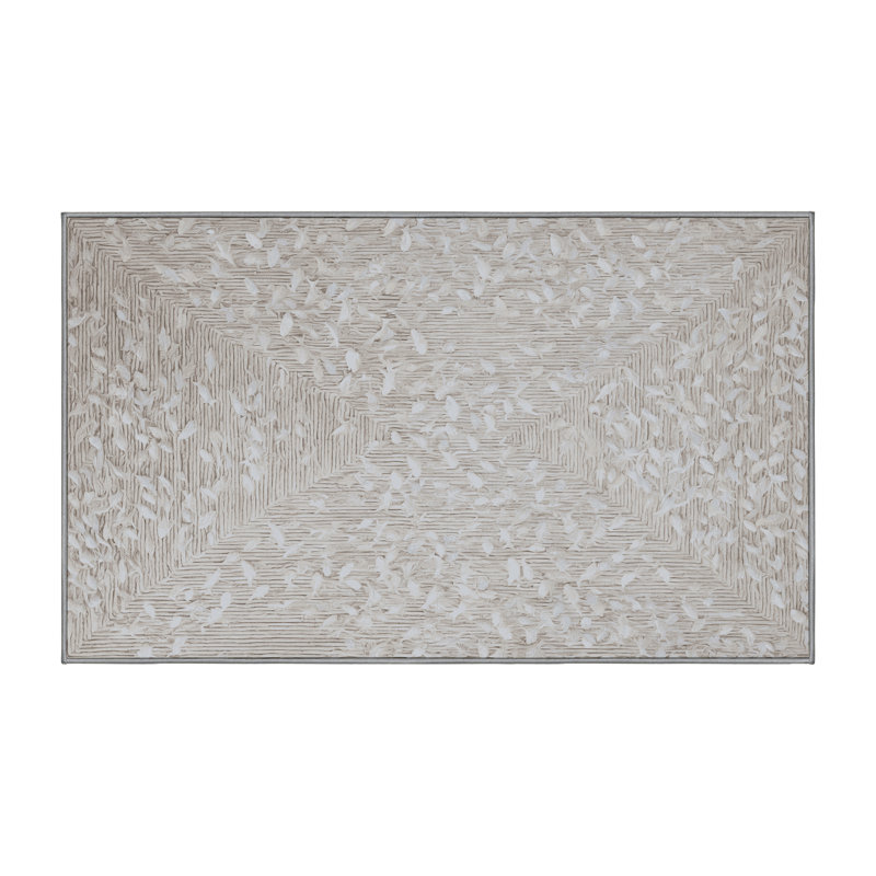 Machine Washable Gray Area Rug, Rectangle 7' x 10'