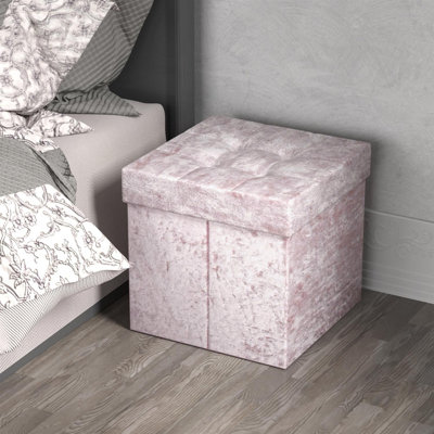 Haefner 38cm Wide Velvet Tufted Square Solid Colour Ottoman with Storage
