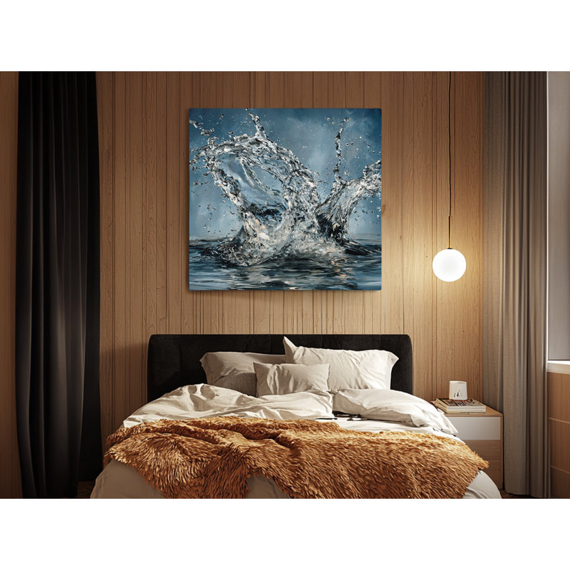 Reproduction d'art moderne, impression sur toile, peinture abstraite bleue et blanche pour la salle de bain et le salon, reproduction d'art