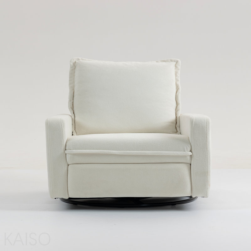 Fauteuil court en peluche, Blanc