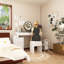 Ensemble de coiffeuse maquillage avec commode 3 tiroirs et miroir mobile