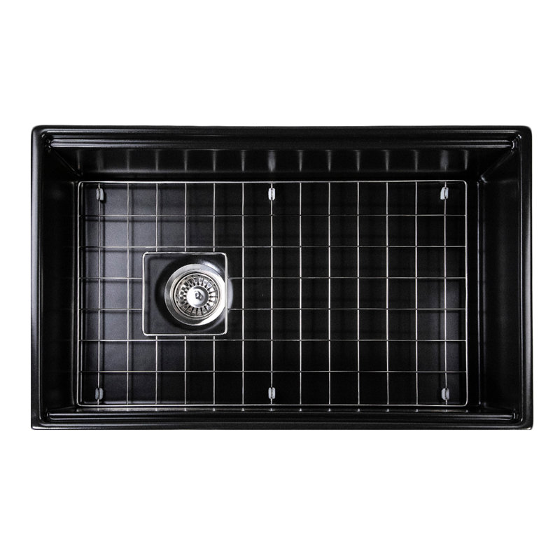 30'' L Single Basin Kitchen Sink, Matte Black