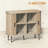 Nordic Storage Cabinet with Slatted Tambour Doors and Metal Legs for Stylish, Space-Saving Organization.