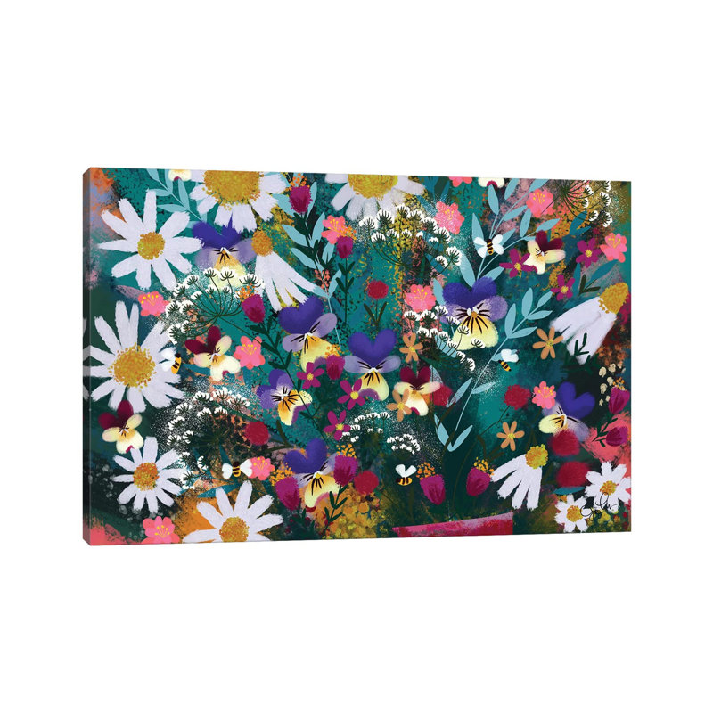 "Floral Explosion" par Joy Laforme, impression sur toile tendue, H 40 po x l 60 po x 1,5 po