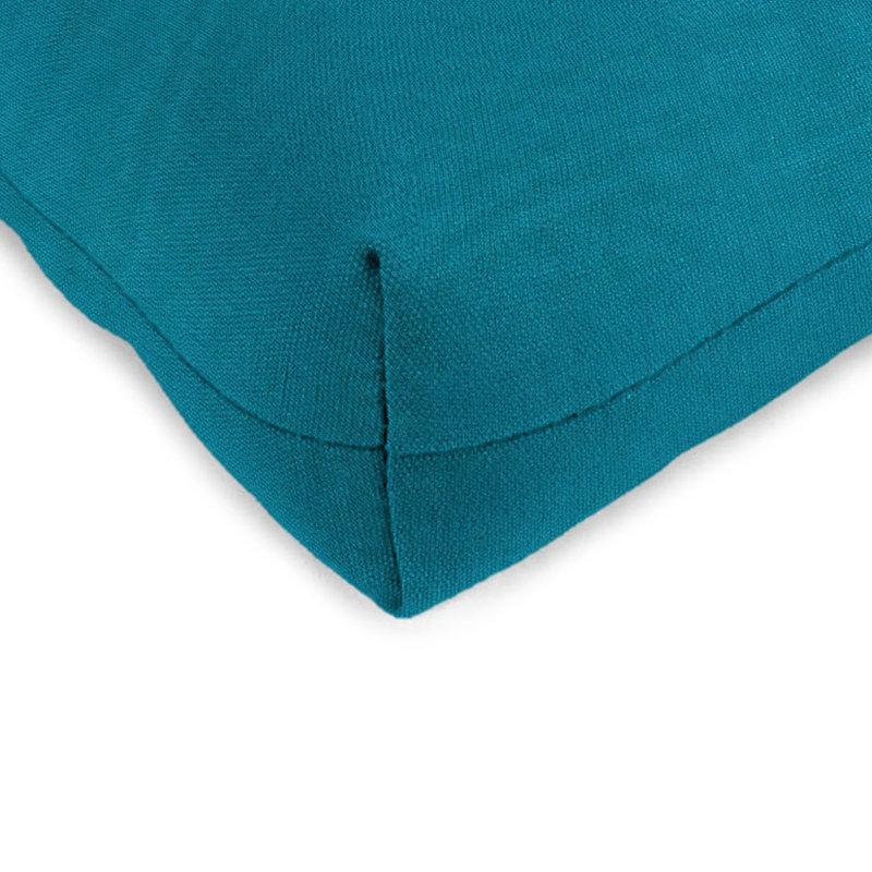 Contoured Outdoor Wicker Seat Cushion, Turquoise
