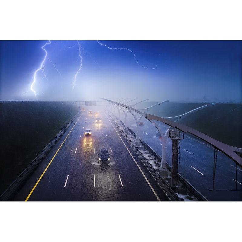 Cars Driving On A Highway - Wrapped Canvas Print, 30cm H x 46cm W x 3.8cm D