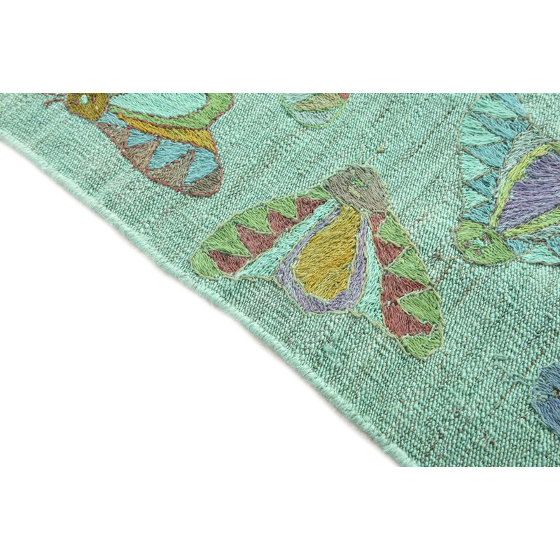 6 Ft Square Puleo Light Green Rug