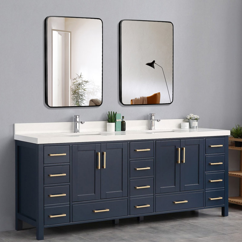 Miroir de salle de bain Hajnal, Noir