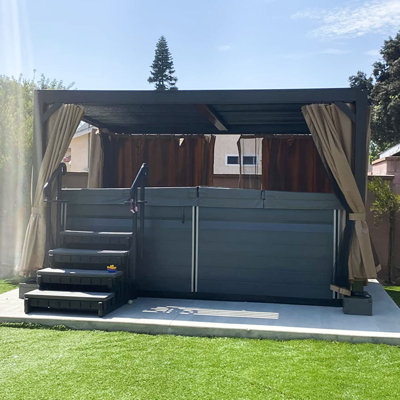 13 Ft. W x 10 Ft. D Aluminum Pergola with Canopy
