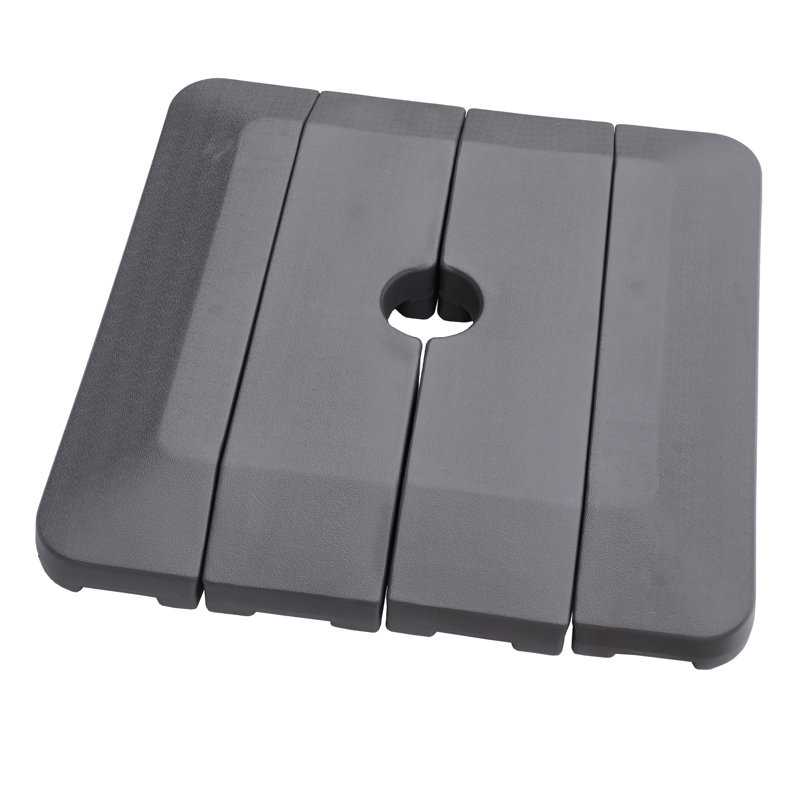 Base de parasol carrée en PEHD 4 pièces 243 lb, Gris