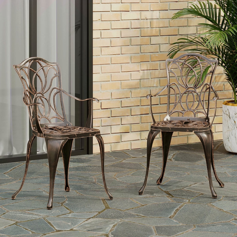 Chaise de salle à manger, cuivre noir (ensemble de 2)