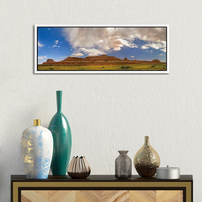 Big Wild Horse Mesa Near Goblin Valley, Utah 1 Piece Floater Frame Panoramic Wall Art on Canvas