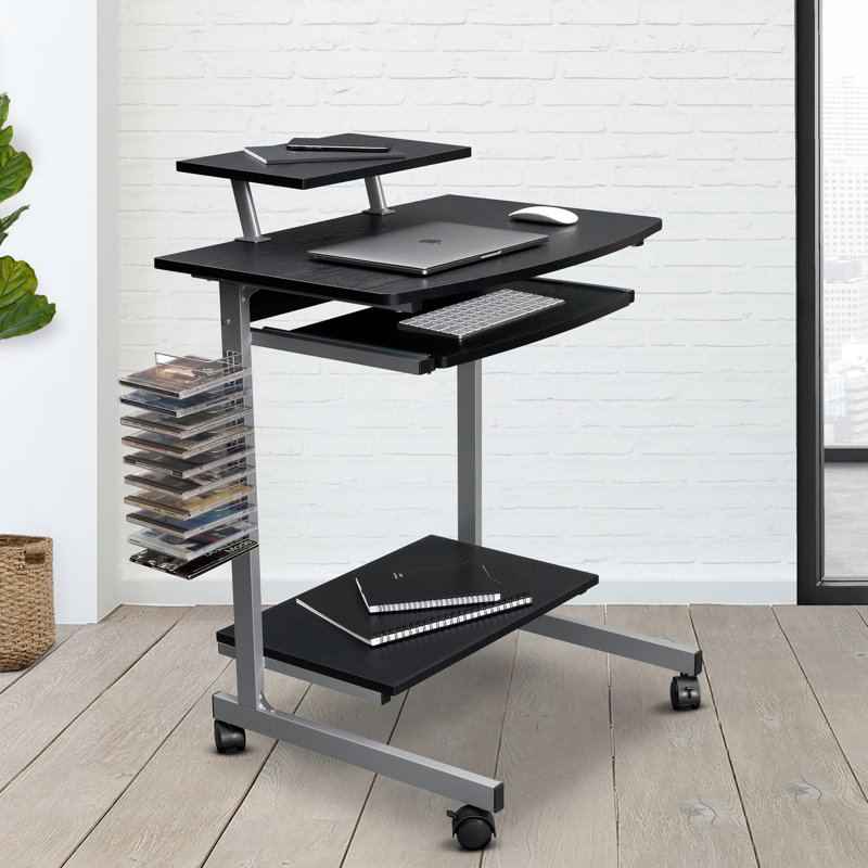 Chariot d'ordinateur compact avec rangement